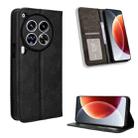 For Tecno Camon 30 Premier 5G Magnetic Buckle Retro Texture Leather Phone Case(Black) - 1