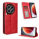 For Tecno Camon 30 Premier 5G Magnetic Buckle Retro Texture Leather Phone Case(Red) - 1