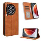 For Tecno Camon 30 Premier 5G Magnetic Buckle Retro Texture Leather Phone Case(Brown) - 1