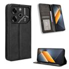 For Tecno Pova 6 Pro 5G Magnetic Buckle Retro Texture Leather Phone Case(Black) - 1