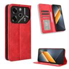 For Tecno Pova 6 Pro 5G Magnetic Buckle Retro Texture Leather Phone Case(Red) - 1