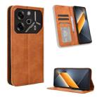 For Tecno Pova 6 Pro 5G Magnetic Buckle Retro Texture Leather Phone Case(Brown) - 1