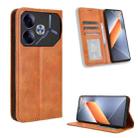 For Tecno Pova 6 4G Magnetic Buckle Retro Texture Leather Phone Case(Brown) - 1