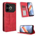 For Tecno Pova 6 Neo 4G Magnetic Buckle Retro Texture Leather Phone Case(Red) - 1