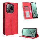 For Tecno Spark 20 Pro 5G Magnetic Buckle Retro Texture Leather Phone Case(Red) - 1