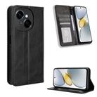 For Tecno Spark Go 1 / Pop 9 / Spark Go 2025 Magnetic Buckle Retro Texture Leather Phone Case(Black) - 1