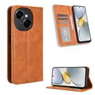 For Tecno Spark Go 1 / Pop 9 / Spark Go 2025 Magnetic Buckle Retro Texture Leather Phone Case(Brown) - 1