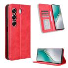 For Tecno Camon 40 4G Magnetic Buckle Retro Texture Leather Phone Case(Red) - 1