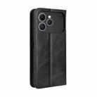 For Tecno Spark 40 4G Magnetic Buckle Retro Texture Leather Phone Case(Black) - 3