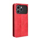 For Tecno Spark 40 4G Magnetic Buckle Retro Texture Leather Phone Case(Red) - 3