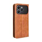 For Tecno Spark 40 4G Magnetic Buckle Retro Texture Leather Phone Case(Brown) - 3