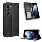 For Tecno Spark 40 Pro+ 4G Magnetic Buckle Retro Texture Leather Phone Case(Black) - 1