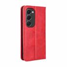 For Tecno Spark 40 Pro+ 4G Magnetic Buckle Retro Texture Leather Phone Case(Red) - 3