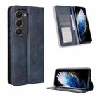 For Tecno Spark 40 Pro+ 4G Magnetic Buckle Retro Texture Leather Phone Case(Blue) - 1