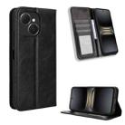 For Tecno Spark 40C Magnetic Buckle Retro Texture Leather Phone Case(Black) - 1