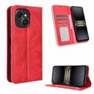 For Tecno Spark 40C Magnetic Buckle Retro Texture Leather Phone Case(Red) - 1