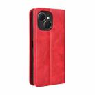 For Tecno Spark 40C Magnetic Buckle Retro Texture Leather Phone Case(Red) - 3