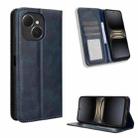 For Tecno Spark 40C Magnetic Buckle Retro Texture Leather Phone Case(Blue) - 1