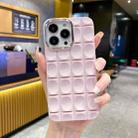 For iPhone 14 Groove Pattern Electroplating TPU Phone Case(Pink) - 1