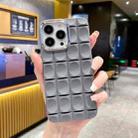 For iPhone 14 Plus Groove Pattern Electroplating TPU Phone Case(Dark Grey) - 1