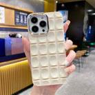 For iPhone 14 Plus Groove Pattern Electroplating TPU Phone Case(White) - 1