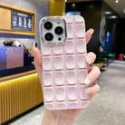 For iPhone 13 Groove Pattern Electroplating TPU Phone Case(Pink) - 1