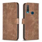 For vivo Y11 / Y15 / Y12 / Y17 Plaid Embossed Leather Phone Case(Brown) - 1