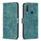 For vivo Y11 / Y15 / Y12 / Y17 Plaid Embossed Leather Phone Case(Green) - 1