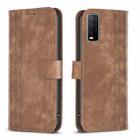 For vivo Y20 Plaid Embossed Leather Phone Case(Brown) - 1