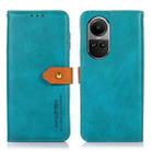 For OPPO Reno10 / Reno10 Pro Global KHAZNEH Dual-color Cowhide Texture Flip Leather Phone Case(Blue) - 1