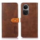 For OPPO Reno10 / Reno10 Pro Global KHAZNEH Dual-color Cowhide Texture Flip Leather Phone Case(Brown) - 1