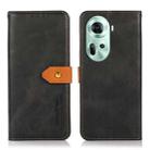 For OPPO Reno11 5G Global KHAZNEH Dual-color Cowhide Texture Flip Leather Phone Case(Black) - 3