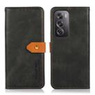 For OPPO Reno12 Pro 5G Global KHAZNEH Dual-color Cowhide Texture Flip Leather Phone Case(Black) - 1