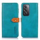 For OPPO Reno12 Pro 5G Global KHAZNEH Dual-color Cowhide Texture Flip Leather Phone Case(Blue) - 1