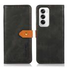 For OPPO Reno12 5G Global KHAZNEH Dual-color Cowhide Texture Flip Leather Phone Case(Black) - 1