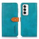 For OPPO Reno12 5G Global KHAZNEH Dual-color Cowhide Texture Flip Leather Phone Case(Blue) - 1