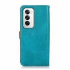 For OPPO Reno12 5G Global KHAZNEH Dual-color Cowhide Texture Flip Leather Phone Case(Blue) - 3