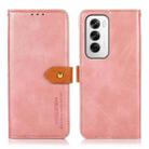 For OPPO Reno12 5G Global KHAZNEH Dual-color Cowhide Texture Flip Leather Phone Case(Rose Gold) - 1