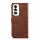 For OPPO Reno12 5G Global KHAZNEH Dual-color Cowhide Texture Flip Leather Phone Case(Brown) - 3