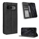 For Google Pixel 8 Magnetic Buckle Retro Texture Leather Phone Case(Black) - 1