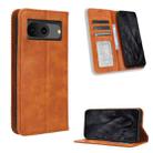 For Google Pixel 8 Magnetic Buckle Retro Texture Leather Phone Case(Brown) - 1
