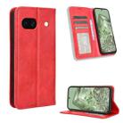 For Google Pixel 8a Magnetic Buckle Retro Texture Leather Phone Case(Red) - 1