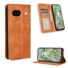 For Google Pixel 8a Magnetic Buckle Retro Texture Leather Phone Case(Brown) - 1