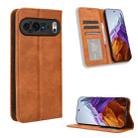 For Google Pixel 9 Pro Magnetic Buckle Retro Texture Leather Phone Case(Brown) - 1