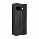 For Google Pixel 9a Magnetic Buckle Retro Texture Leather Phone Case(Black) - 3