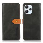 For Xiaomi Redmi 12 4G KHAZNEH Dual-color Cowhide Texture Flip Leather Phone Case(Black) - 1