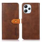 For Xiaomi Redmi 12 4G KHAZNEH Dual-color Cowhide Texture Flip Leather Phone Case(Brown) - 1