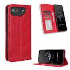 For ASUS ROG Phone 7 Magnetic Buckle Retro Texture Leather Phone Case(Red) - 1