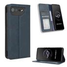 For ASUS ROG Phone 7 Magnetic Buckle Retro Texture Leather Phone Case(Blue) - 1