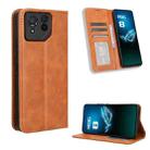 For ASUS ROG Phone 8 Pro Magnetic Buckle Retro Texture Leather Phone Case(Brown) - 1